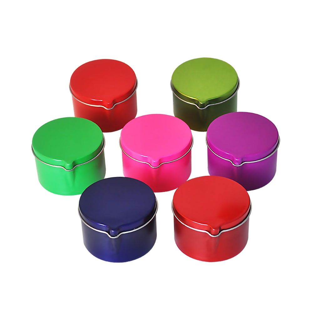 Mini deep gold metal seamless massage candle tins jar with pouring spout