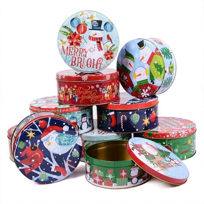 Wholesale food grade christmas luxury cookie biscuits tin box for dream baking cake package
