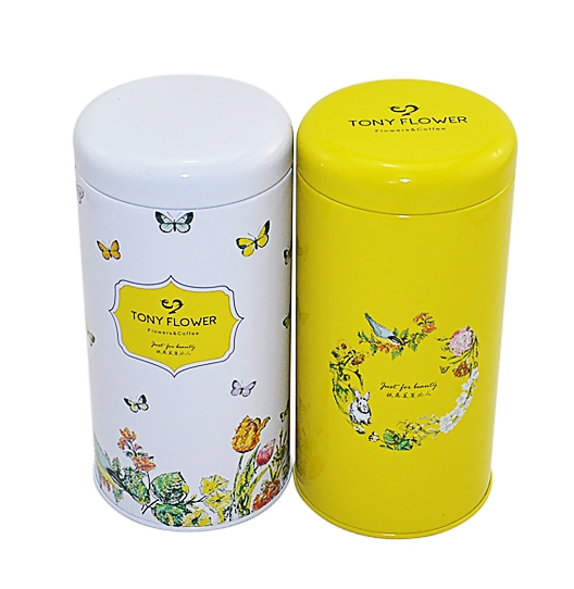 Customized round shape airtight coffee tea tin can for loose tea storage with lids