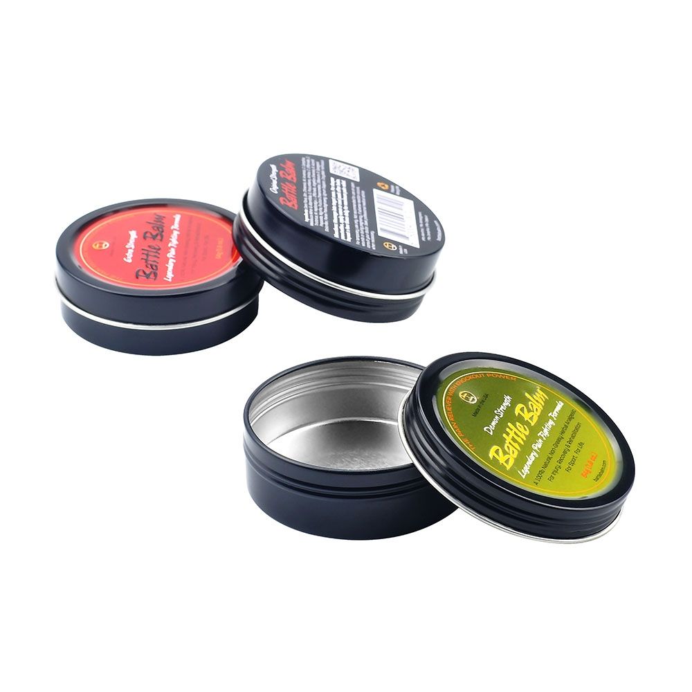 Empty custom printing round shape lip balm creanm tin can with lid
