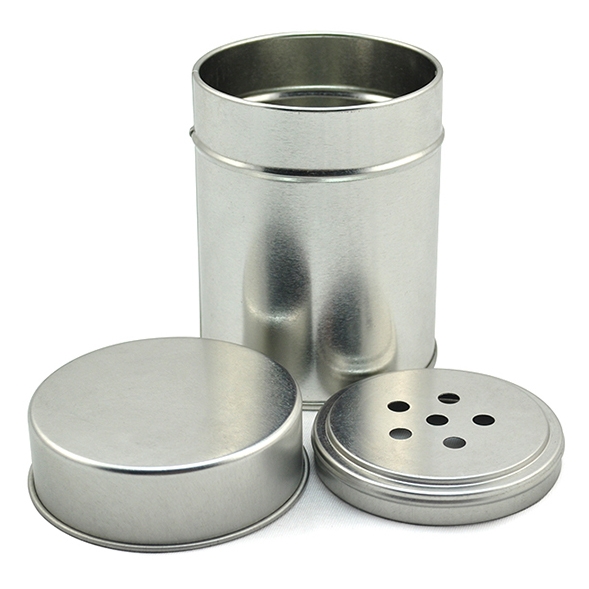 Promotion factory price custom printing silver spices tin can power tin container