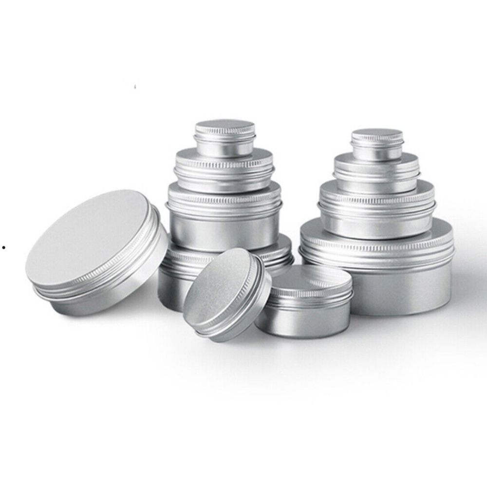 60/80/100/150/250ml Screw Top Round Aluminum Tin Can Storage Jars Containers Lid