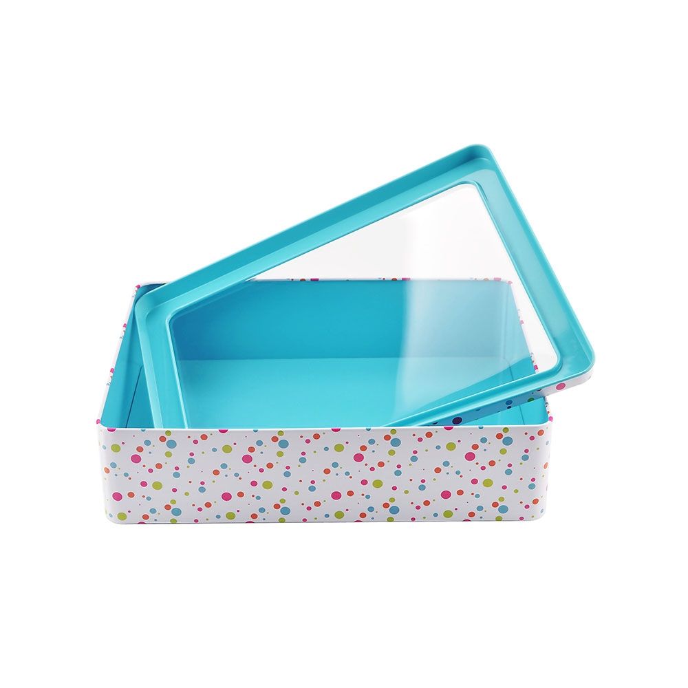 Customized rectangular window tin box