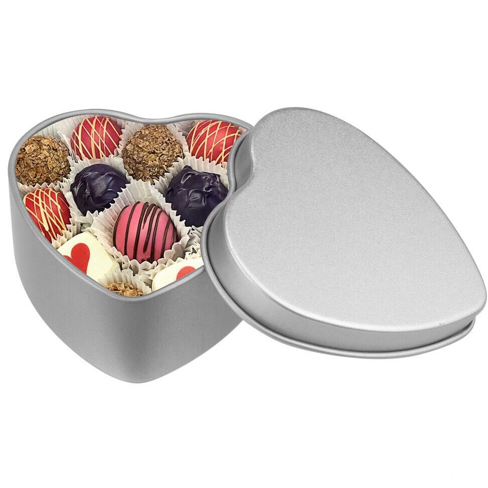 Wholesale food grade metal heart shape chocolate candy tin box