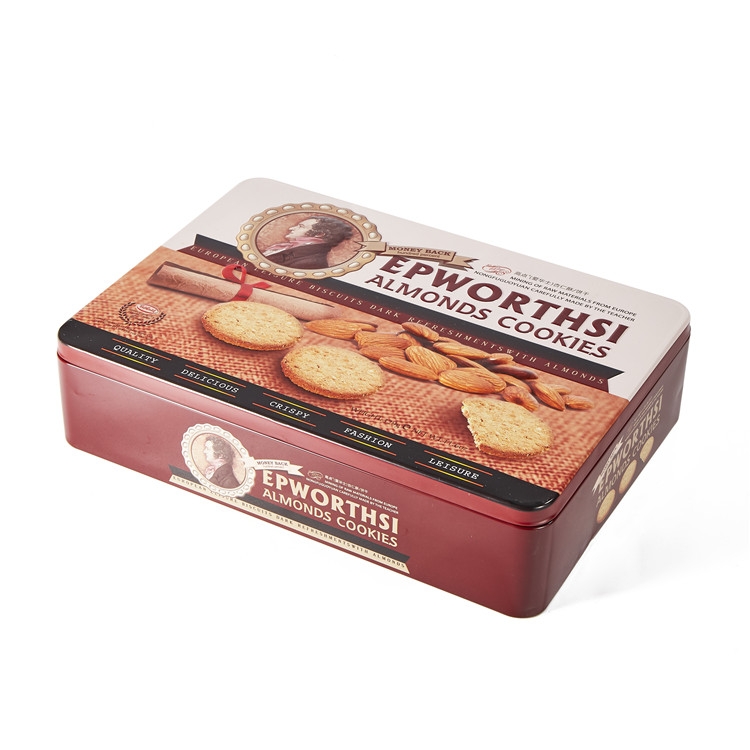 large rectangular cookie chocolate metal tin box packaging tin container