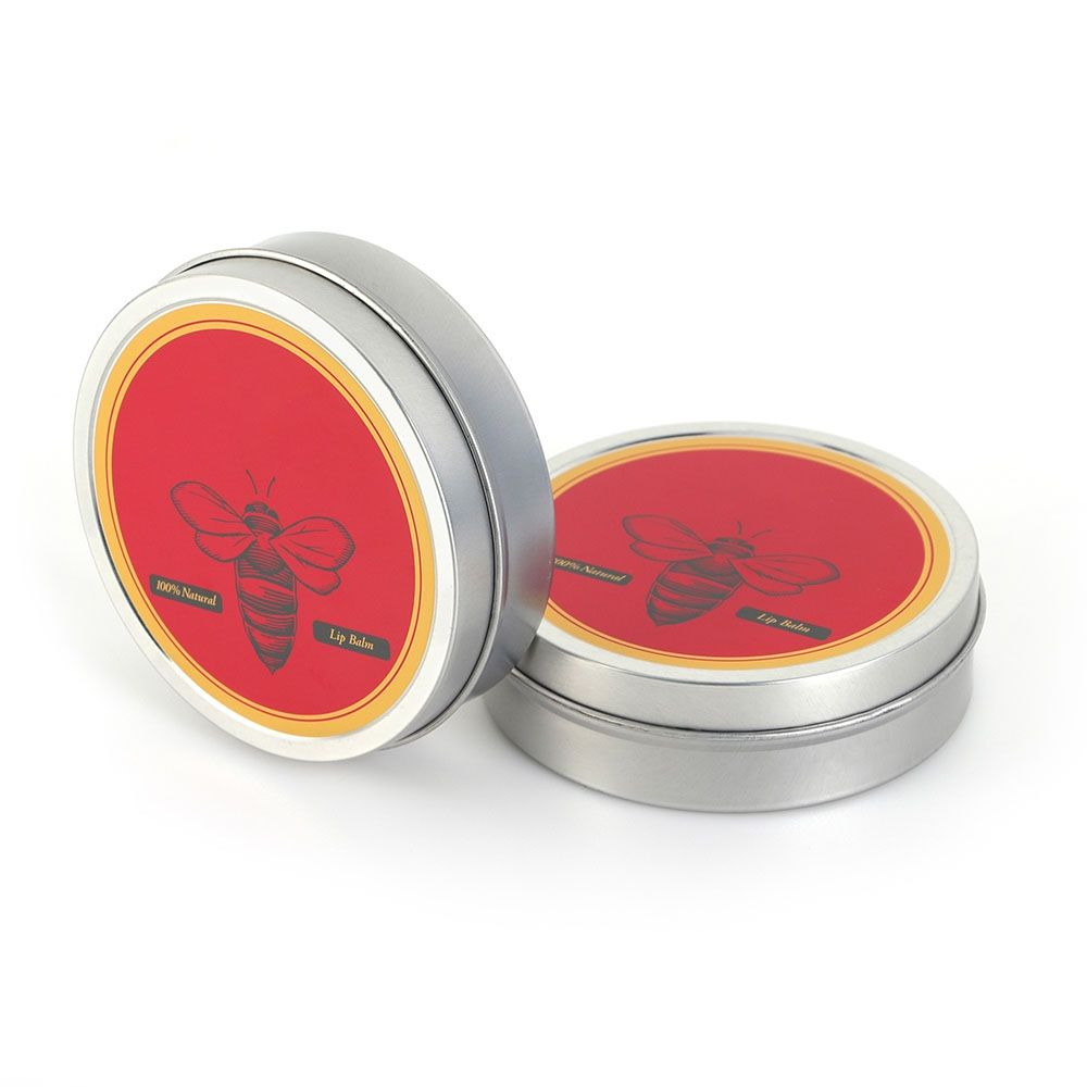 Custom round tin can package with printing for lip blam