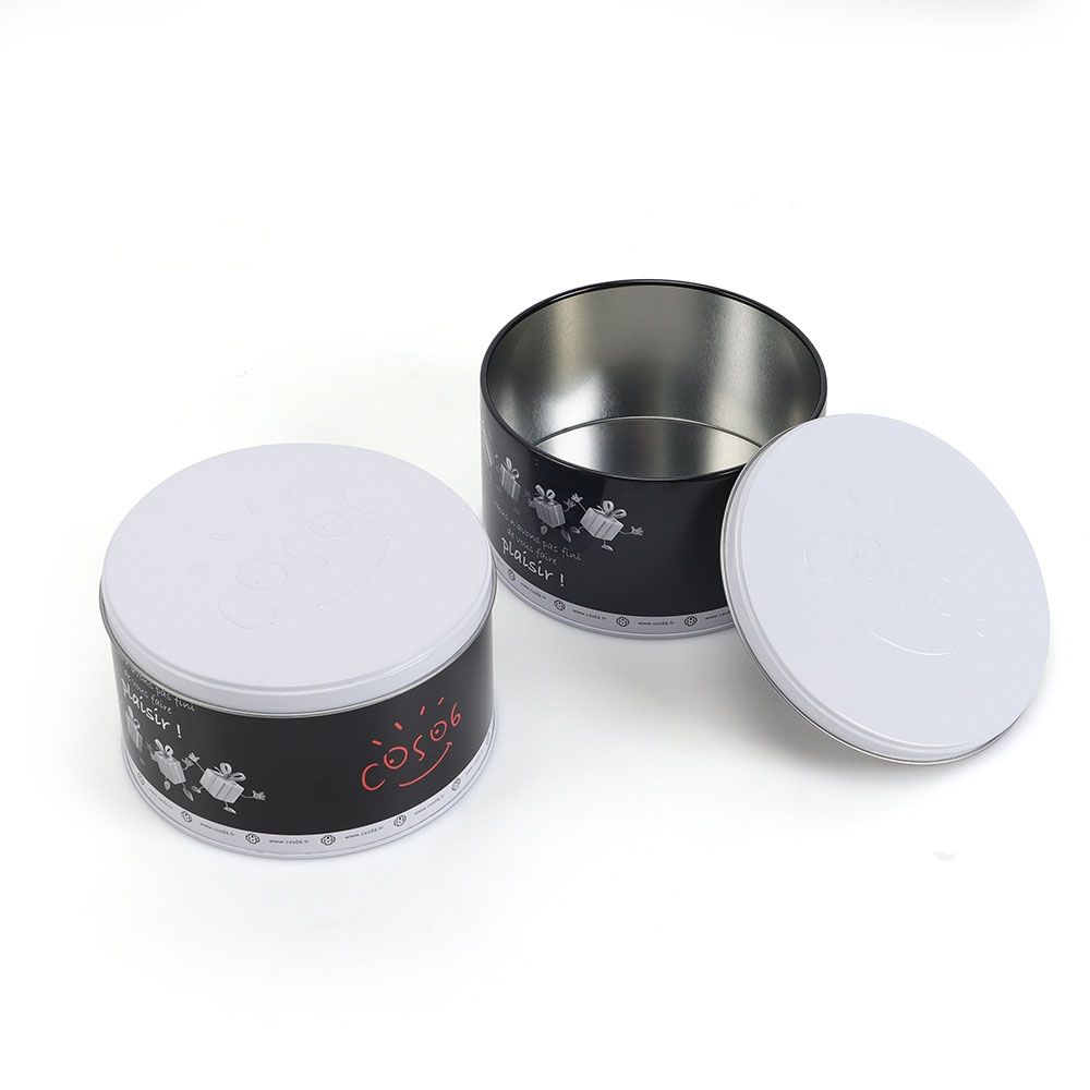 Food grade round shape tin can for cake packaging