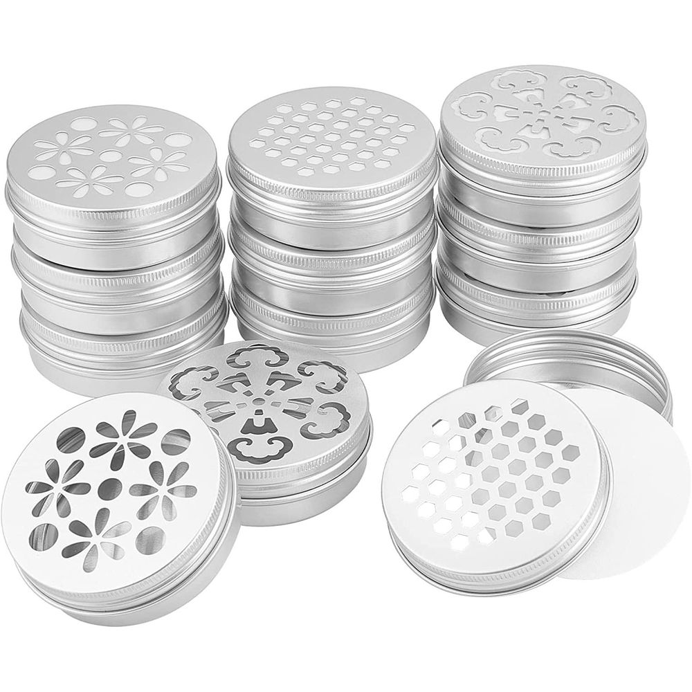 Empty Storage Containers with Hollow Lids 60ml Screw Lid Round Jars Sample for Aromatherapy Air Freshener Candles Travel Storage