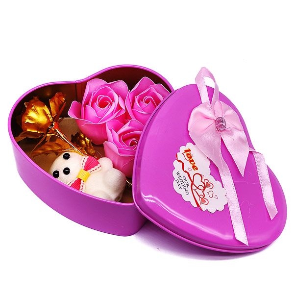 Hot sale metal heart shape chocolate candy gift tin can for Valentine