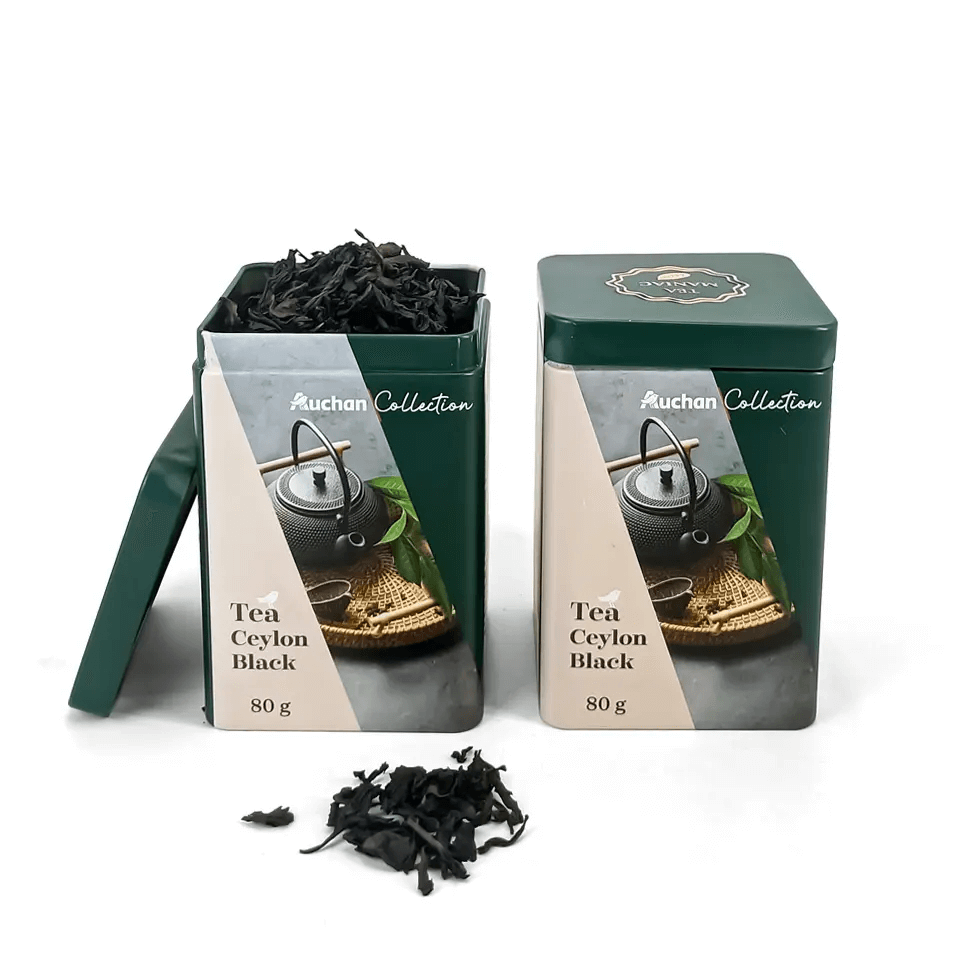 Custom design square metal tea tin box 