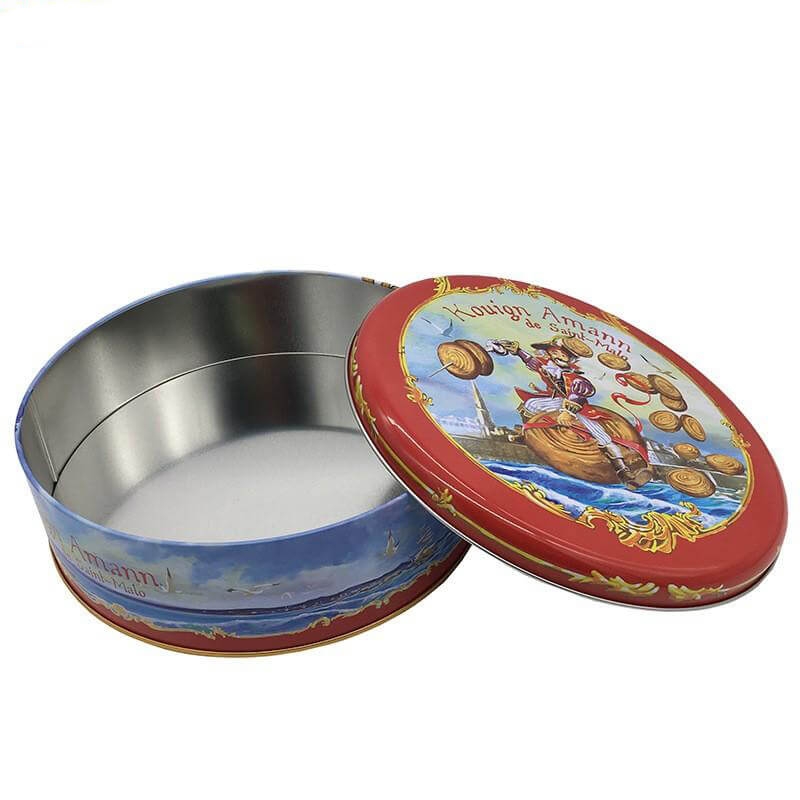Wholesale food safe round cookie tin container