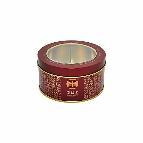 Custom round tin can with plastic window