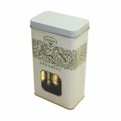 Customized rectangular tea tins with plastic window